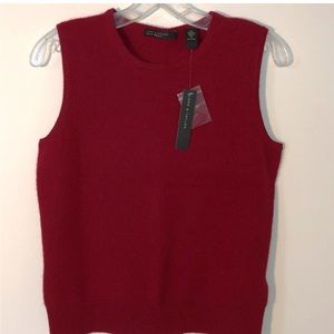 NWT Lord & Taylor Sleeveless Cashmere Shell in red, S